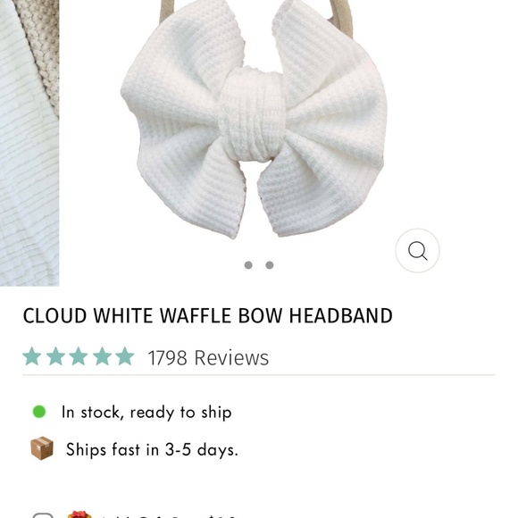 Caden Lane baby girl waffle bow - Picture 3 of 3